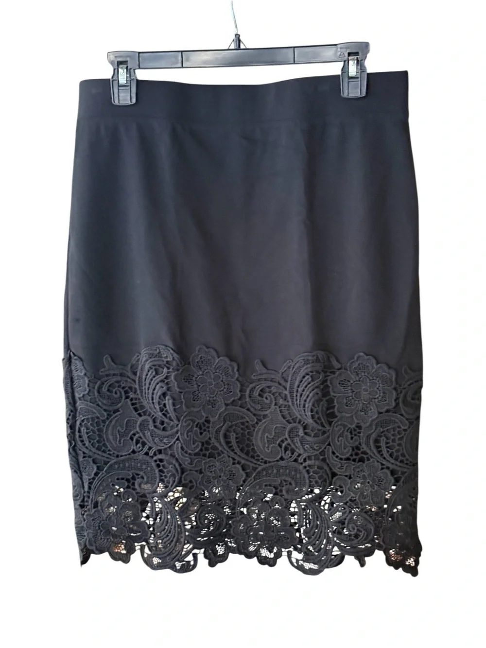Haute Monde Black Floral Lace Pencil Skirt NWT Size XL